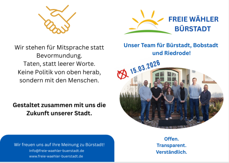 Gruppen Bild Freie Wähler Bürstadt Kommunalwahl 2026